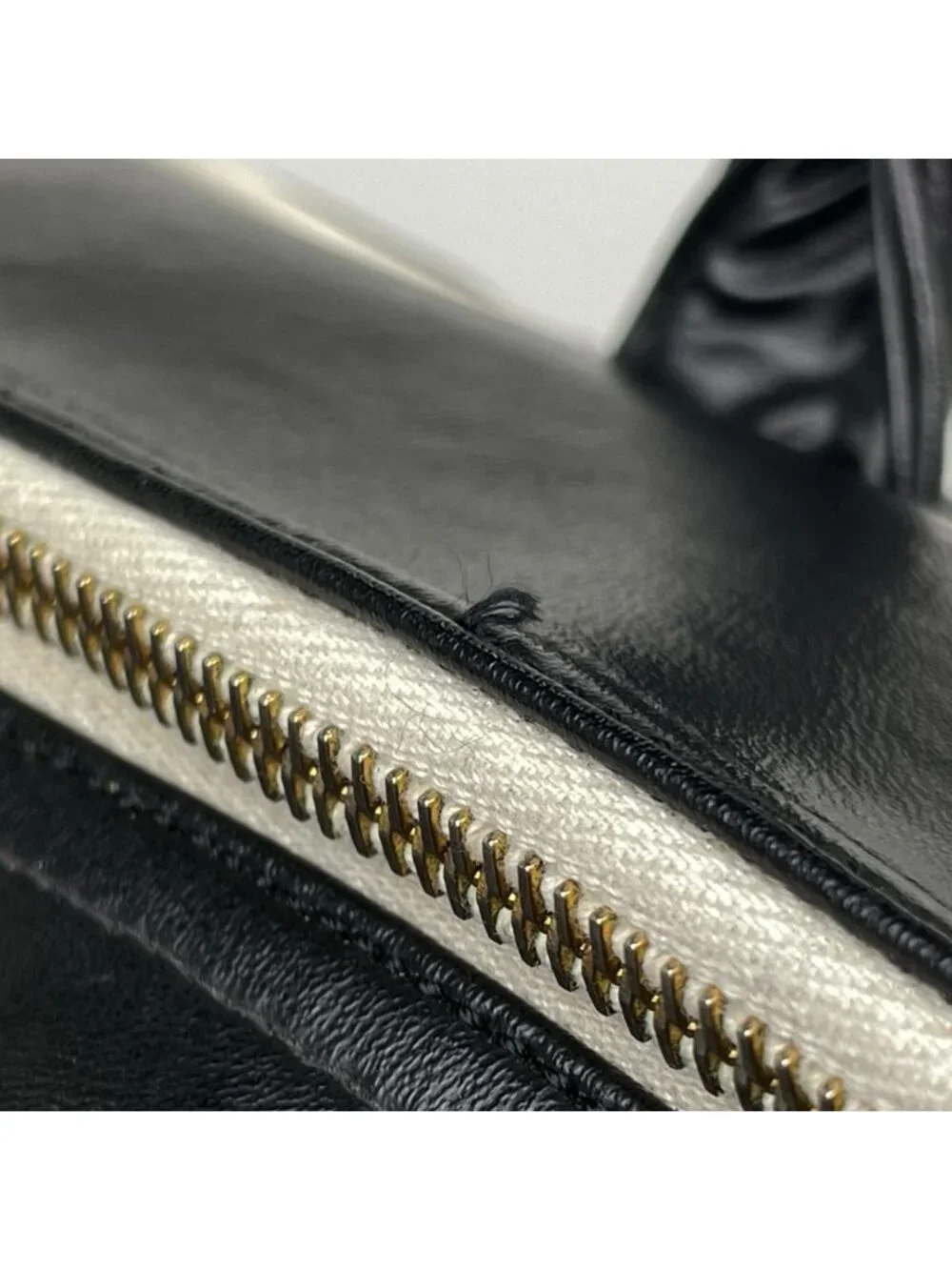 Chanel Boston Bag Quilted Leather Black White